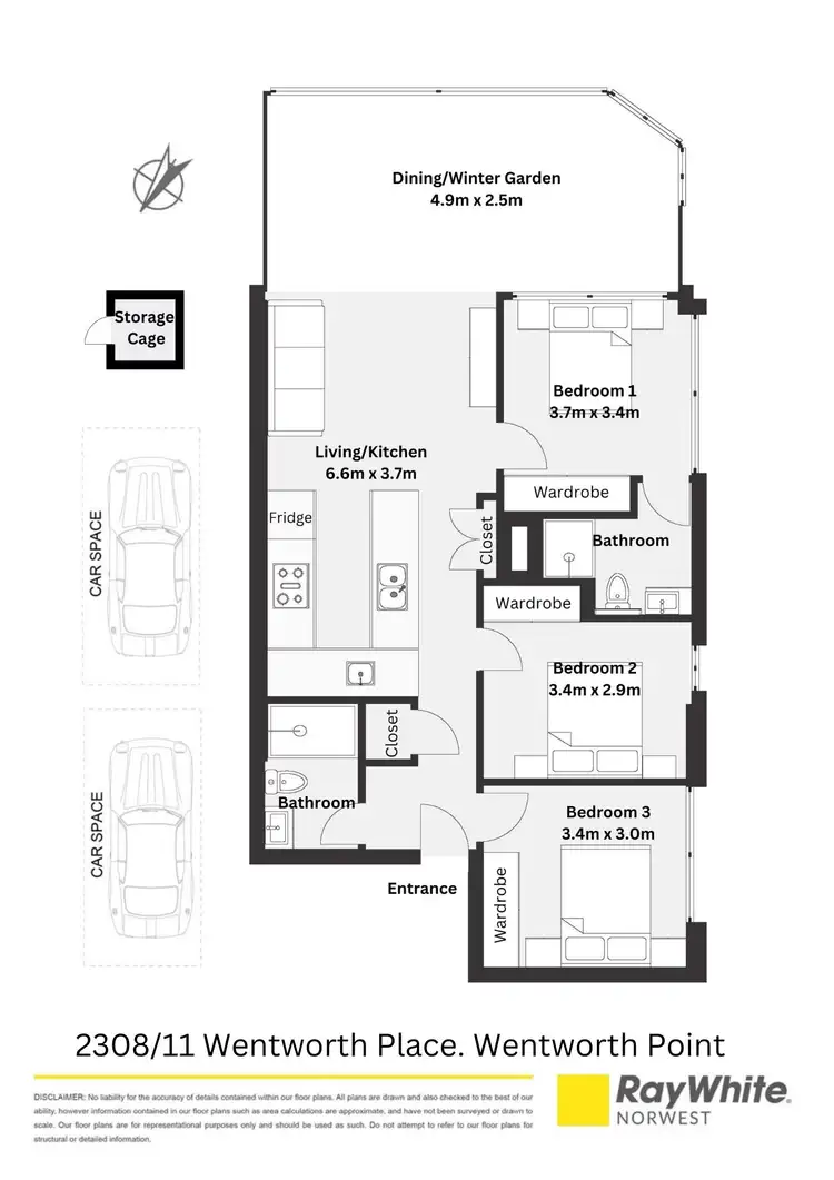Floorplan of Homely apartment listing, 2308/11 Wentworth Place, Wentworth Point NSW 2127