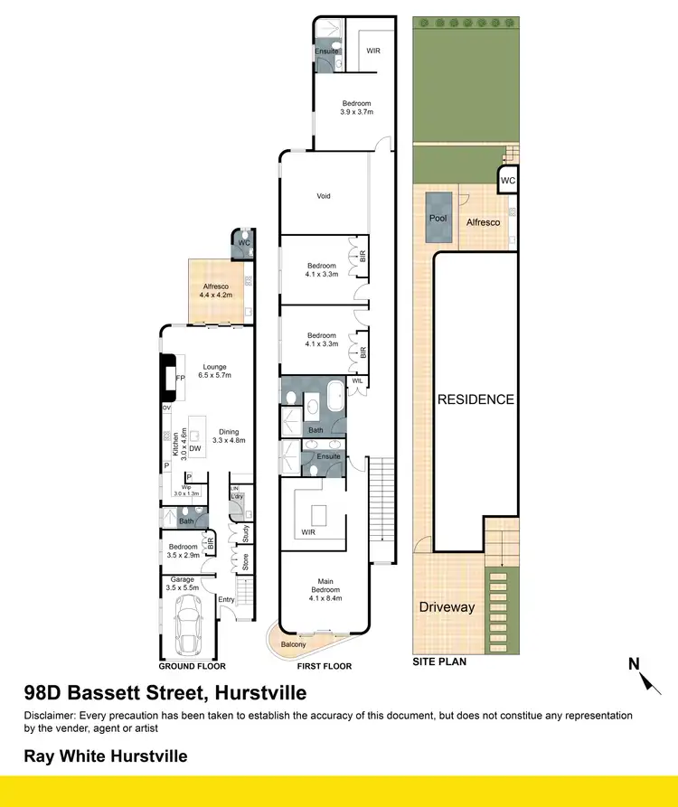 Floorplan of Homely semi-detached listing, 98D Bassett Street, Hurstville NSW 2220