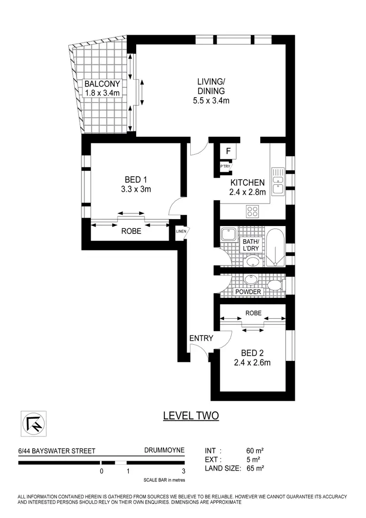 Floorplan of Homely unit listing, 6/44 Bayswater Street, Drummoyne NSW 2047