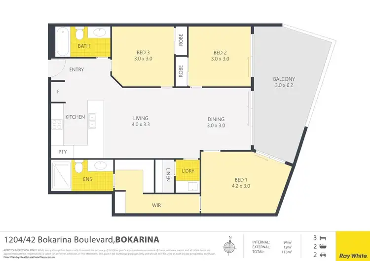 Floorplan of Homely unit listing, 1204/42 Bokarina Boulevard, Bokarina QLD 4575