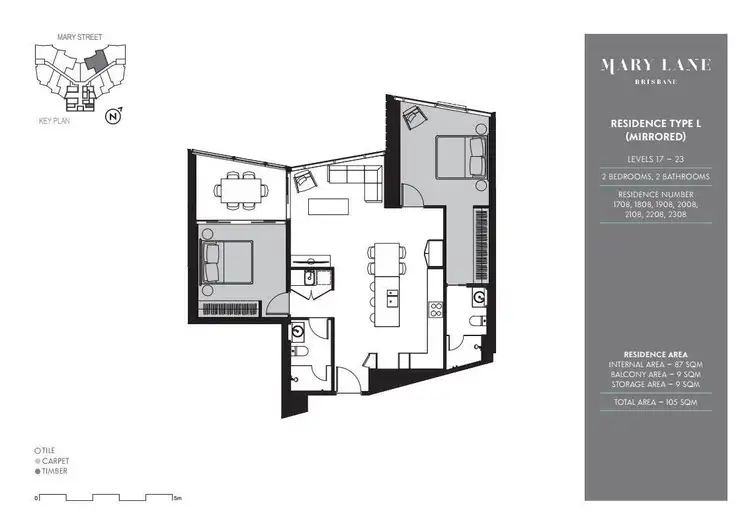 Floorplan of Homely apartment listing, 1805/111 Mary Street, Brisbane City QLD 4000