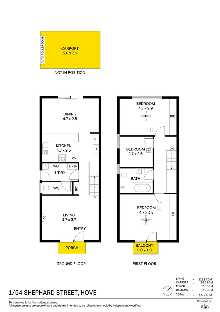 Floorplan of Homely townhouse listing, 1/54 Shephard Street, Hove SA 5048