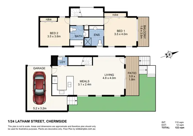 Floorplan of Homely townhouse listing, 1/24 Latham Street, Chermside QLD 4032