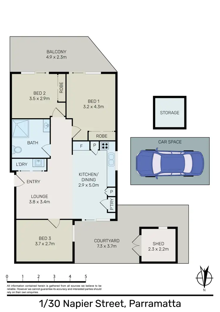 Floorplan of Homely apartment listing, 1/30-32 Napier Street, Parramatta NSW 2150