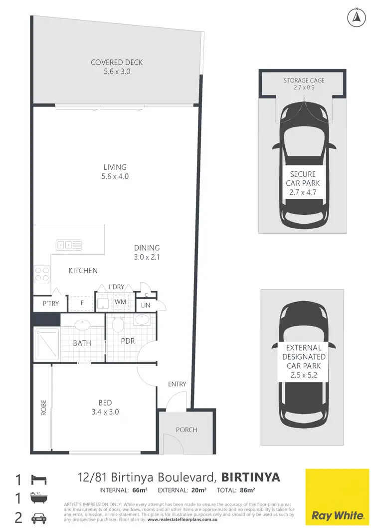 Floorplan of Homely apartment listing, 12/81 Birtinya Boulevard, Birtinya QLD 4575