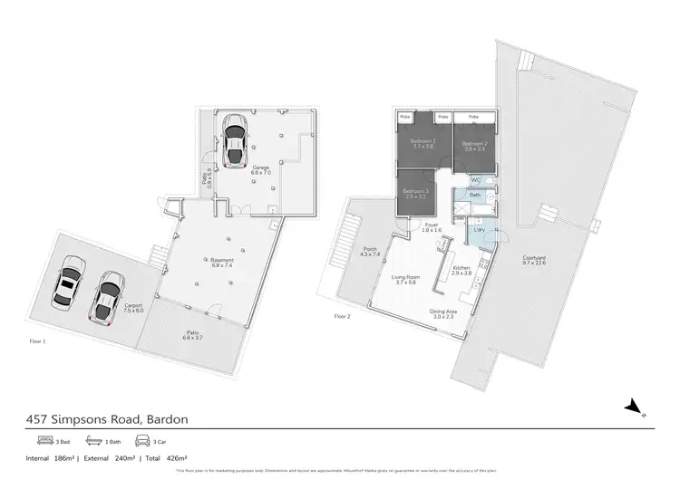 Floorplan of Homely house listing, 457 Simpsons Road, Bardon QLD 4065
