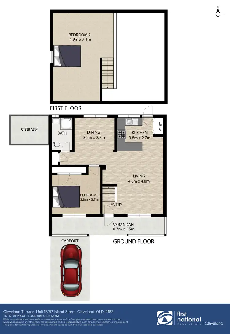 Floorplan of Homely unit listing, 15/52-56 Island Street, Cleveland QLD 4163
