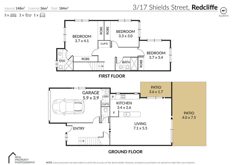 Floorplan of Homely townhouse listing, 3/17 Shields Street, Redcliffe QLD 4020