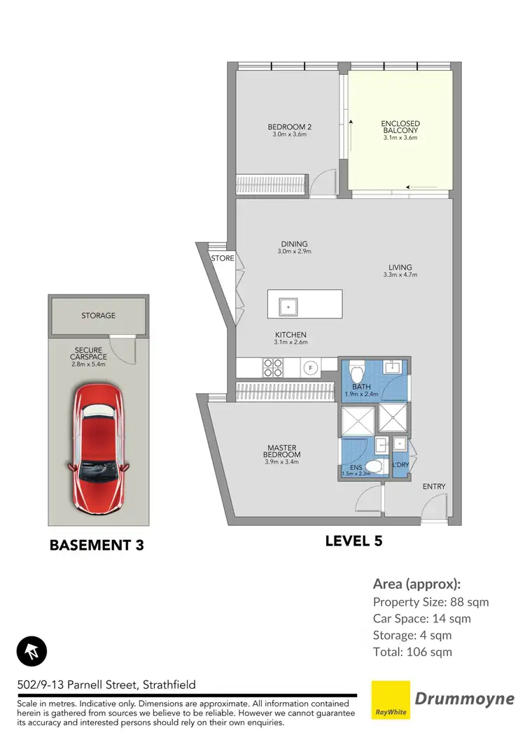 Floorplan of Homely apartment listing, 502/9-13 Parnell Street, Strathfield NSW 2135