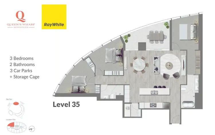 Floorplan of Homely apartment listing, 3511/8 Margaret Street, Brisbane City QLD 4000