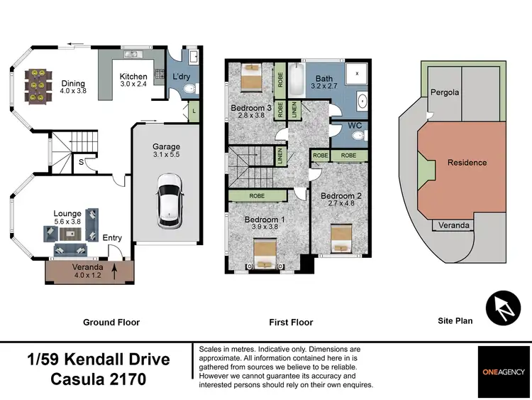 Floorplan of Homely townhouse listing, 1/59 Kendall Drive, Casula NSW 2170
