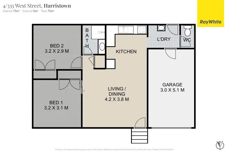 Floorplan of Homely unit listing, 4/335 West Street, Harristown QLD 4350