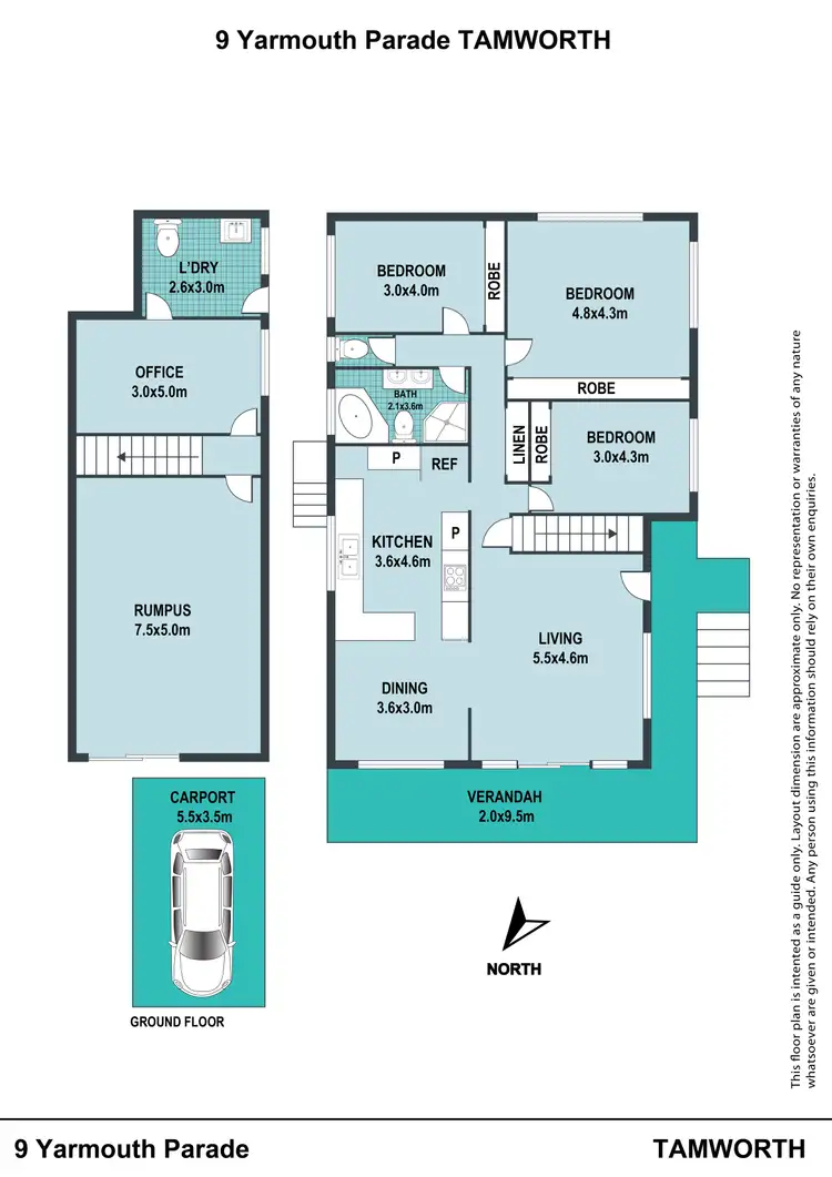 Floorplan of Homely house listing, 9 Yarmouth Parade, Tamworth NSW 2340