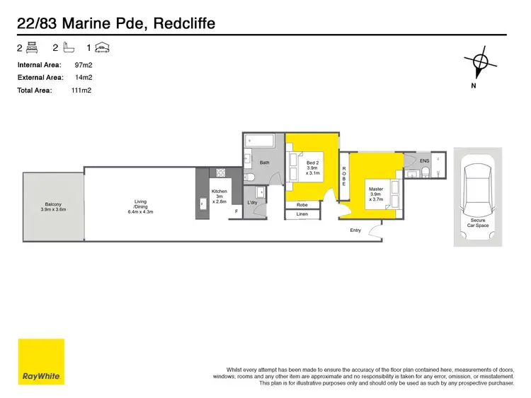 Floorplan of Homely apartment listing, 22/83 Marine Parade, Redcliffe QLD 4020