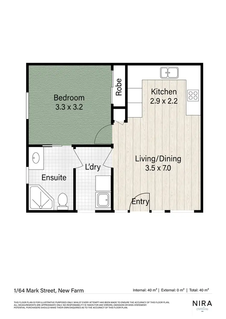 Floorplan of Homely apartment listing, 1/64 Mark Street, New Farm QLD 4005