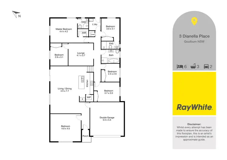 Floorplan of Homely house listing, 3 Dianella Place, Goulburn NSW 2580