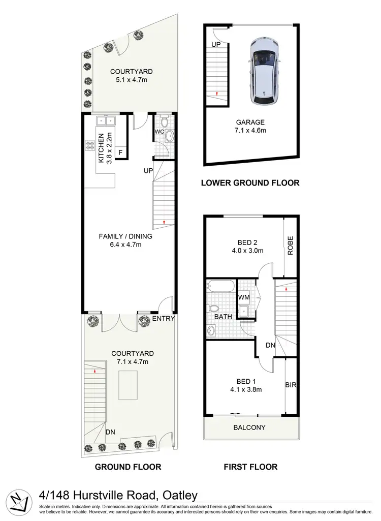Floorplan of Homely townhouse listing, 4/148 Hurstville Road, Oatley NSW 2223