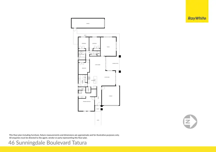 Floorplan of Homely house listing, 45 Sunningdale Boulevard, Tatura VIC 3616
