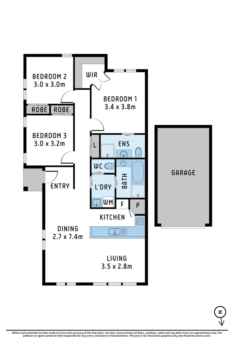 Floorplan of Homely unit listing, 58 Watt Street, South Kingsville VIC 3015