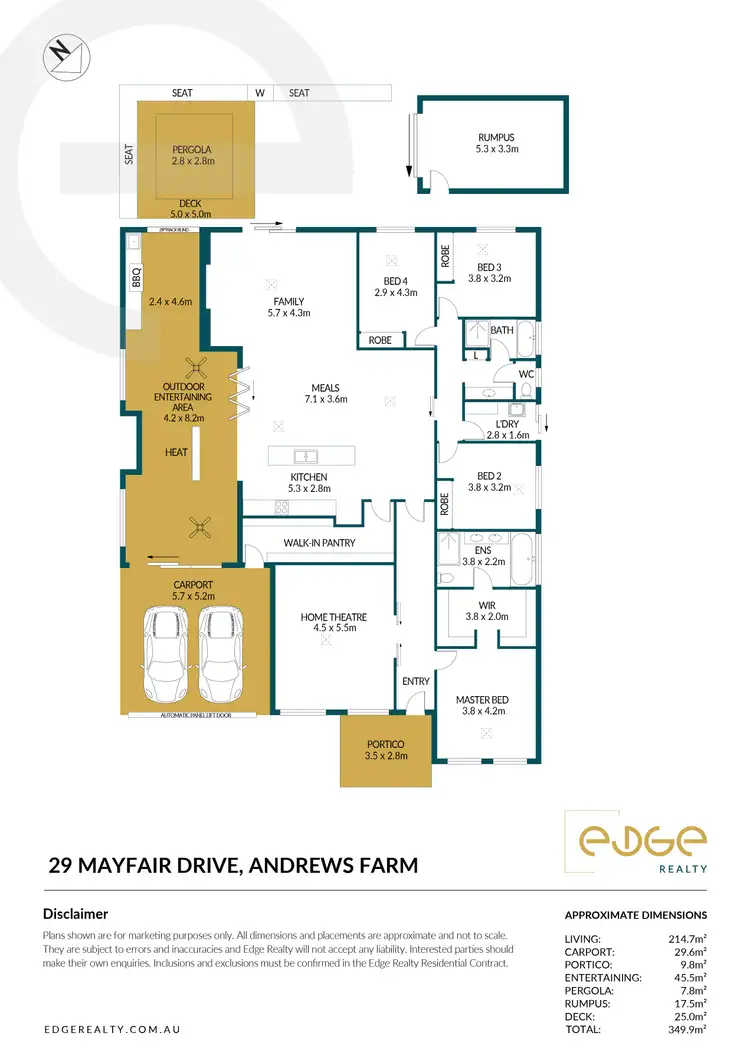 Floorplan of Homely house listing, 29 Mayfair Drive, Andrews Farm SA 5114