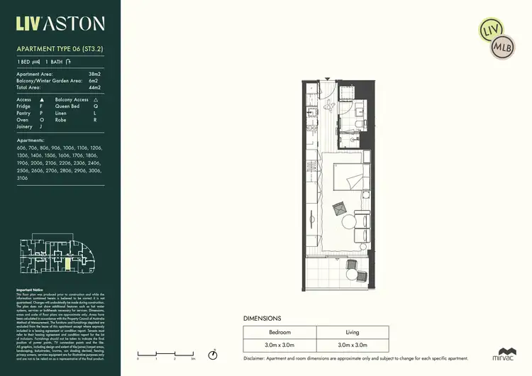 Floorplan of Homely studio listing, 1406/7 Siddeley Street, Docklands VIC 3008