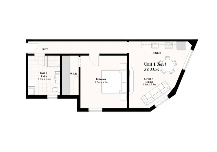 Floorplan of Homely unit listing, 1/686-688 Anzac Parade, Kingsford NSW 2032