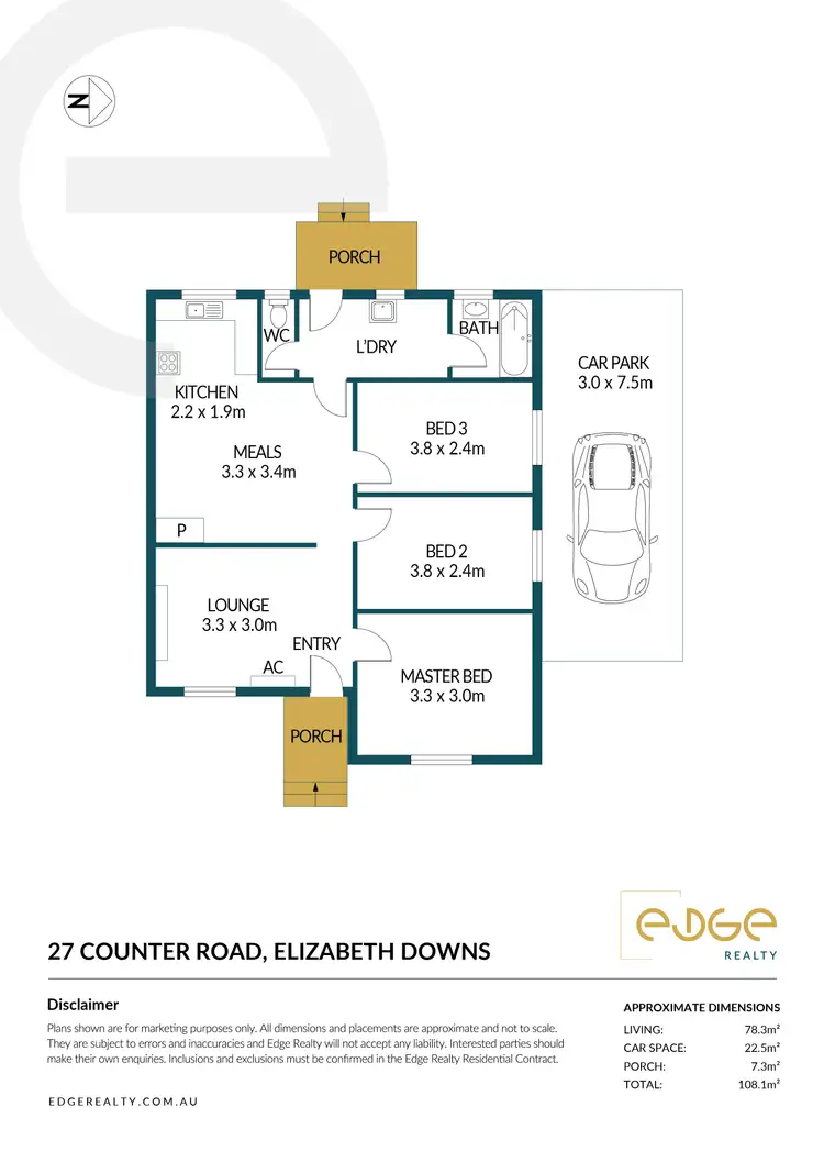 Floorplan of Homely house listing, 27 Counter Road, Elizabeth Downs SA 5113