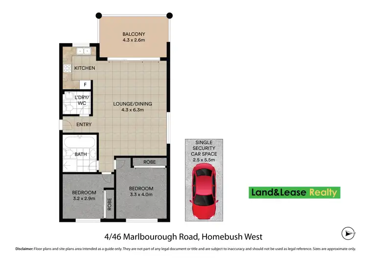 Floorplan of Homely unit listing, 4/46-48 Marlborough Road, Homebush West NSW 2140