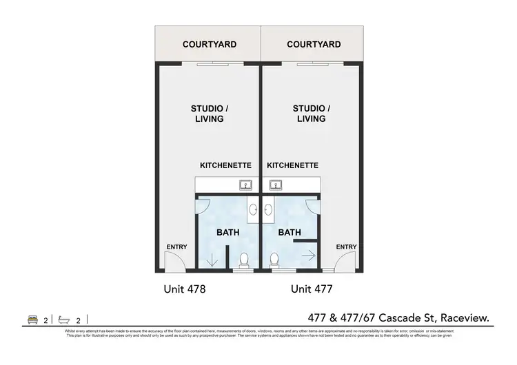 Floorplan of Homely unit listing, Units 477 & 478 / 67 Cascade Street, Raceview QLD 4305