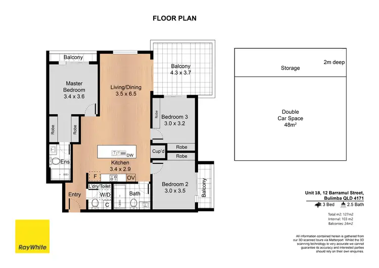 Floorplan of Homely apartment listing, 18/12 Barramul Street, Bulimba QLD 4171