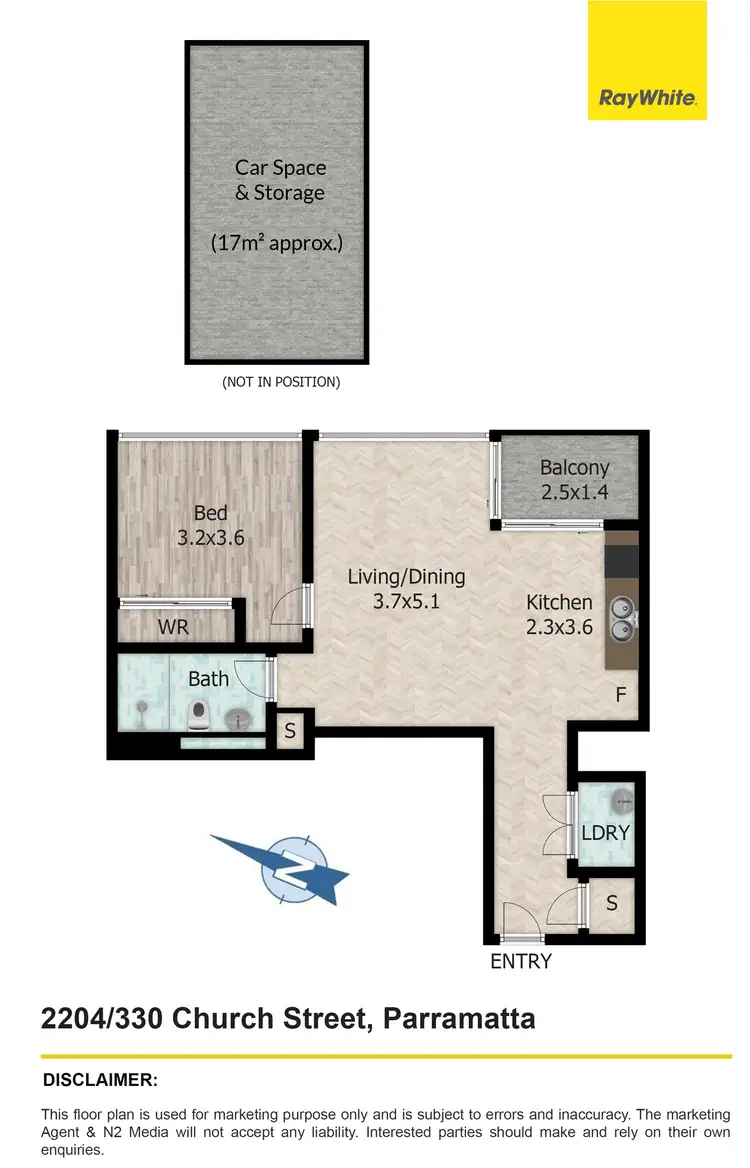 Floorplan of Homely apartment listing, 2204/330 Church Street, Parramatta NSW 2150