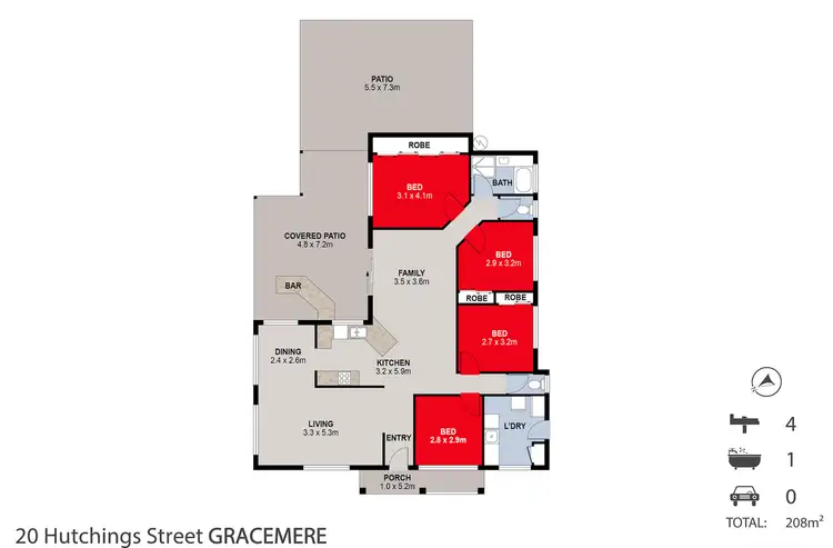 Floorplan of Homely house listing, 20 Hutchings Street, Gracemere QLD 4702