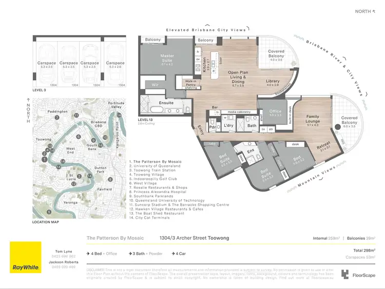 Floorplan of Homely apartment listing, 1304/3 Archer Street, Toowong QLD 4066