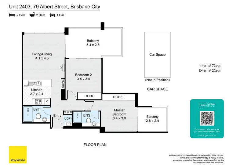 Floorplan of Homely apartment listing, 2403/79 Albert Street, Brisbane City QLD 4000