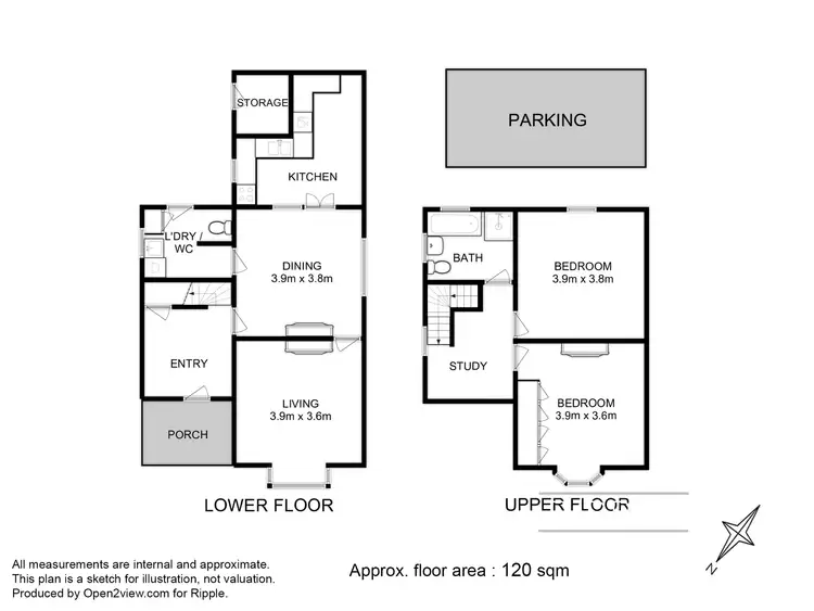 Floorplan of Homely townhouse listing, 1/10 Lefroy Street, North Hobart TAS 7000