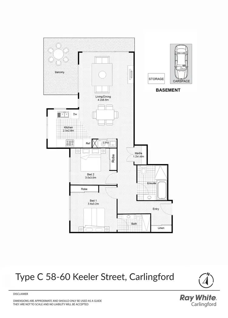 Floorplan of Homely apartment listing, 3/58-60 Keeler Street, Carlingford NSW 2118