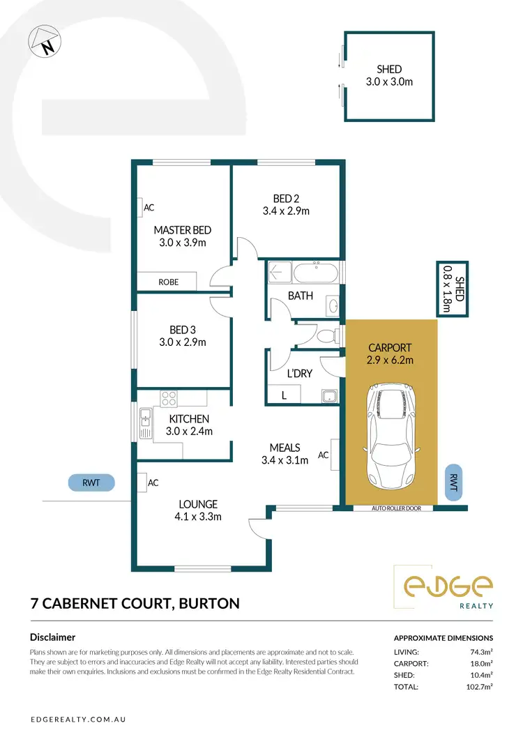 Floorplan of Homely house listing, 7 Cabernet Court, Burton SA 5110