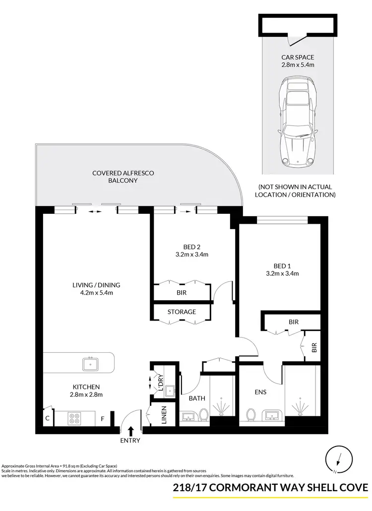 Floorplan of Homely apartment listing, 218/17 Cormorant Way, Shell Cove NSW 2529