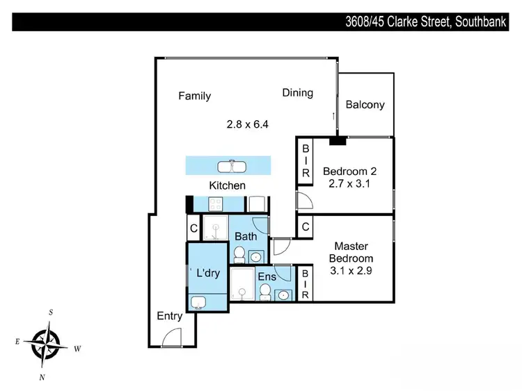 Floorplan of Homely apartment listing, 3608/45 Clarke Street, Southbank VIC 3006
