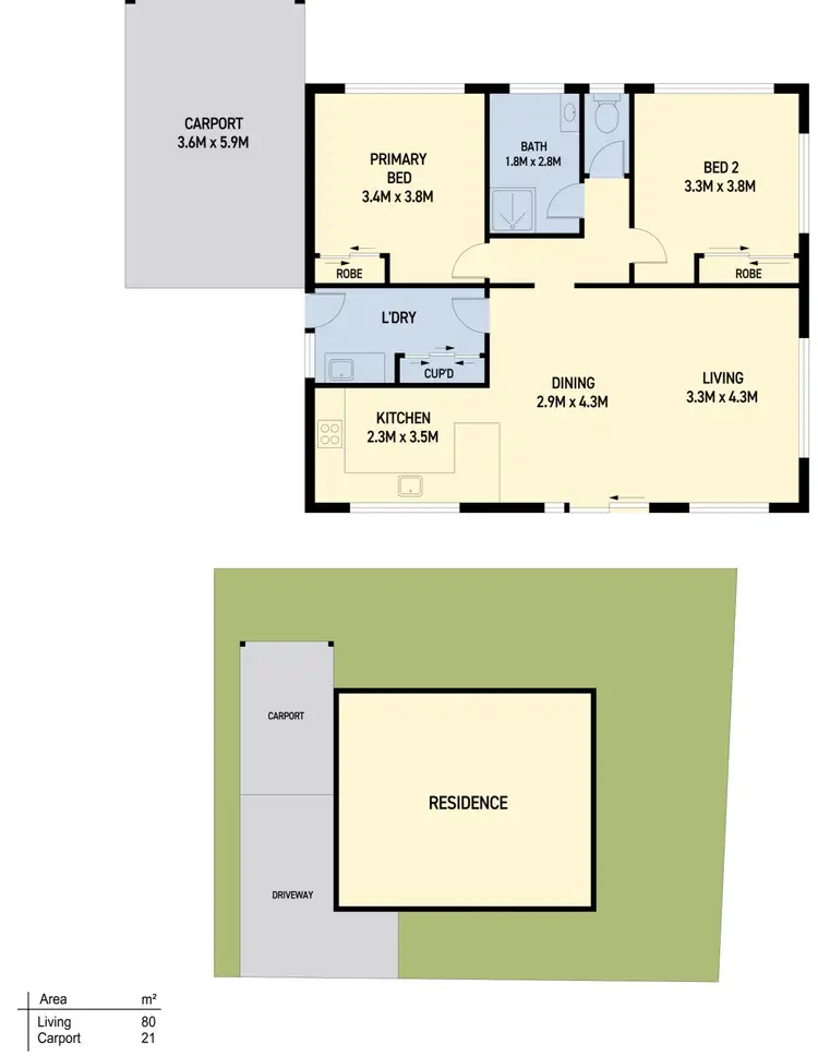 Floorplan of Homely unit listing, 2/45 Parklands Parade, Newnham TAS 7248
