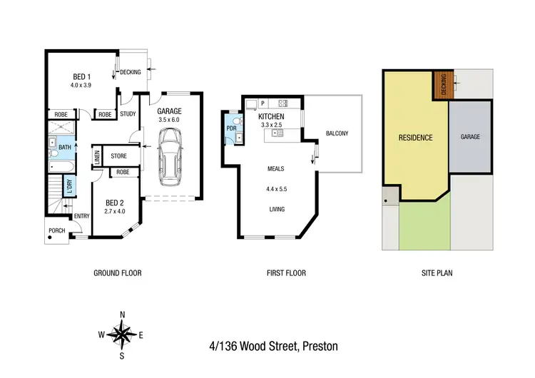 Floorplan of Homely townhouse listing, 4/136 Wood Street, Preston VIC 3072