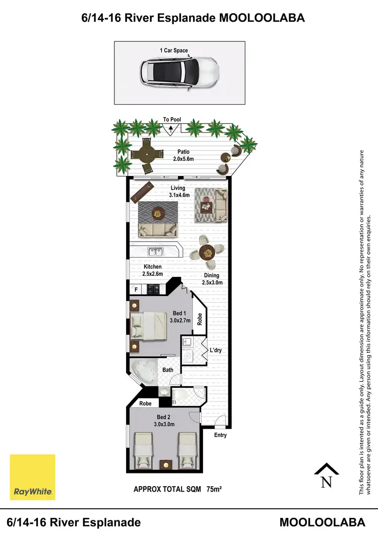 Floorplan of Homely unit listing, 6/14-16 River Esplanade, Mooloolaba QLD 4557