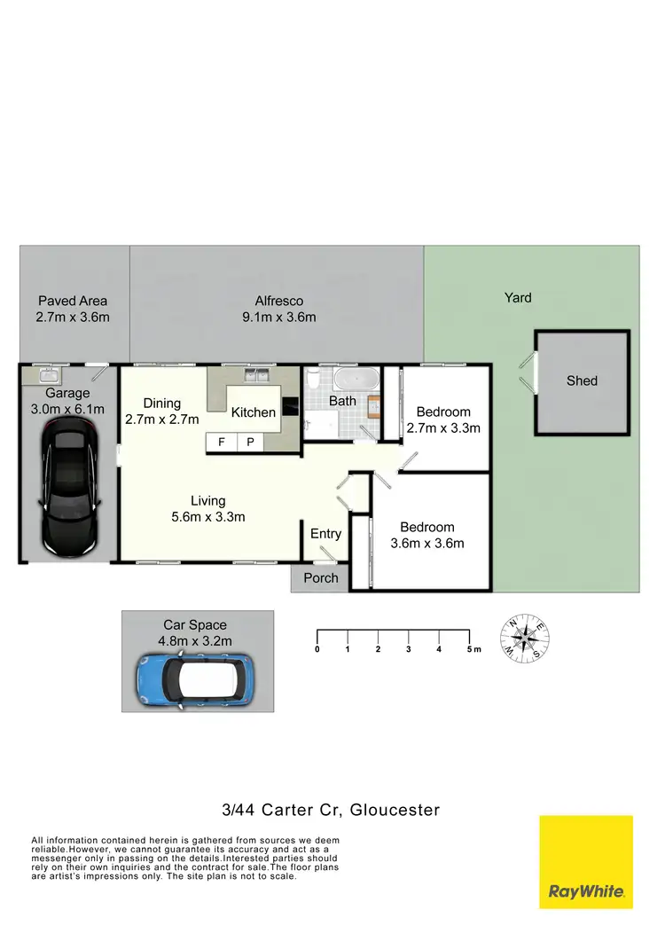 Floorplan of Homely villa listing, 3/44 Carter Crescent, Gloucester NSW 2422