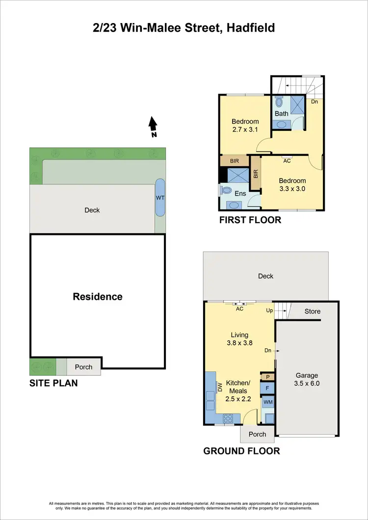 Floorplan of Homely townhouse listing, 2/23 Win-Malee Street, Hadfield VIC 3046