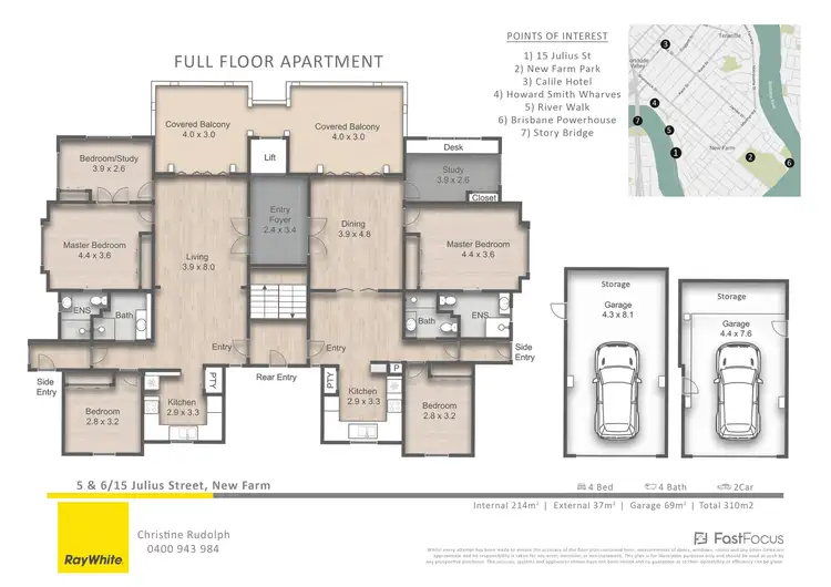 Floorplan of Homely apartment listing, 5 & 6/15 Julius Street, New Farm QLD 4005