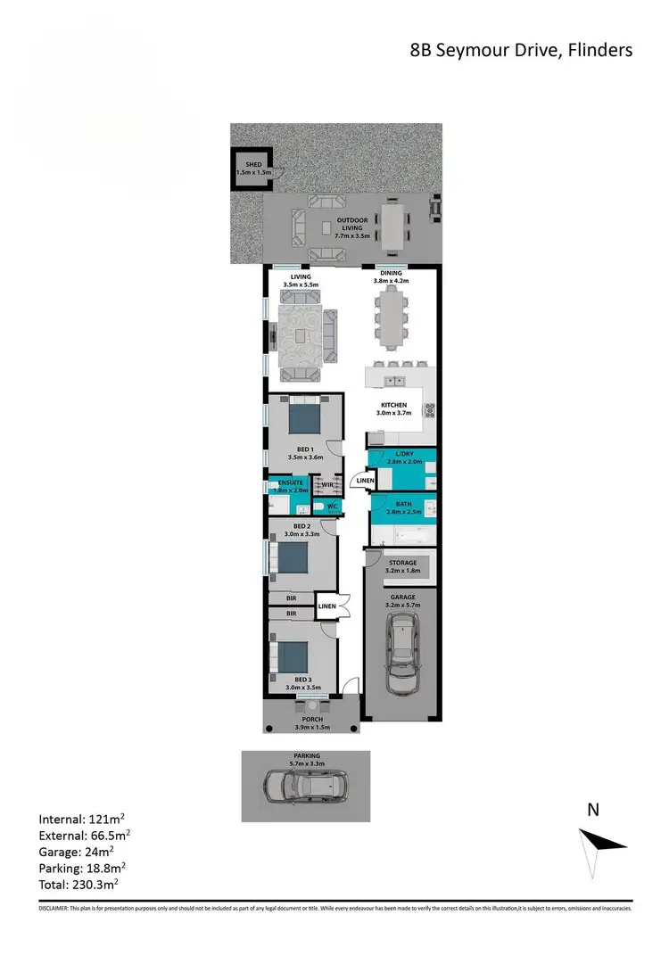 Floorplan of Homely semi-detached listing, 8b Seymour Drive, Flinders NSW 2529