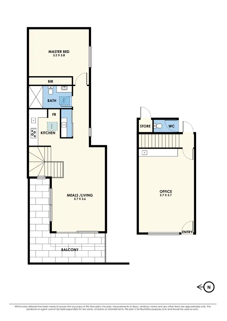 Floorplan of Homely townhouse listing, 1/33 Vernon Street, South Kingsville VIC 3015