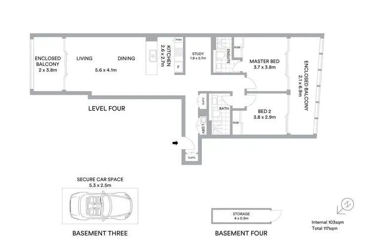 Floorplan of Homely apartment listing, 406/567 Pacific Highway, St Leonards NSW 2065