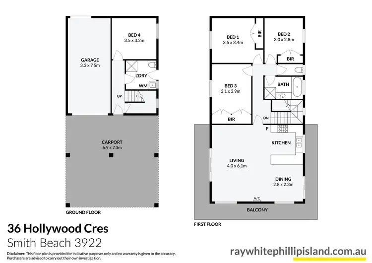 Floorplan of Homely house listing, 36 Hollywood Crescent, Smiths Beach VIC 3922