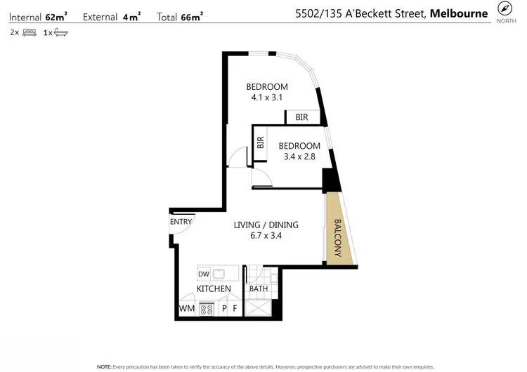Floorplan of Homely apartment listing, 5502/135 A'Beckett St, Melbourne VIC 3000